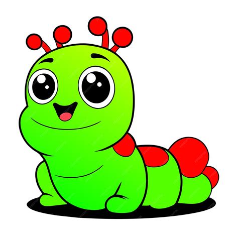 Premium Vector Cute Caterpillar Larva Grub Maggot Hand Drawn Flat