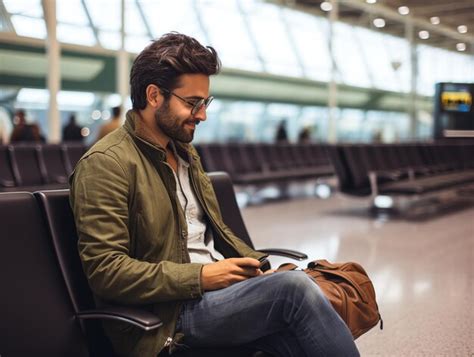 Premium Ai Image Businessman Waiting At Airport