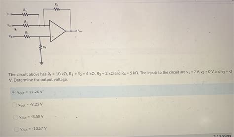 Solved Ri W R W R V Vot Re W Ra The Circuit Above Has Rp Chegg