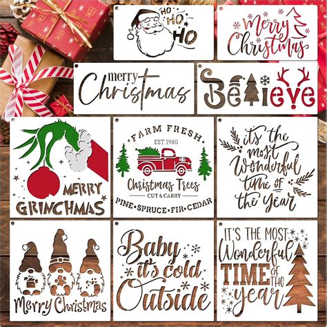 Amazon Large Christmas Stencils For Painting On Wood Reusable