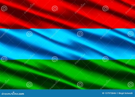 Karelia Realistic Flag Illustration. Stock Illustration - Illustration ...