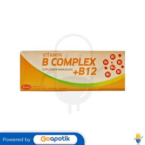 Vitamin B Complex B Samco Box Kaplet Kegunaan Efek Samping