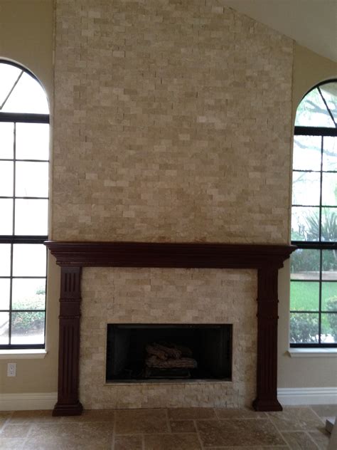 Split Face Travertine Fireplace Surround Fireplace Guide By Linda