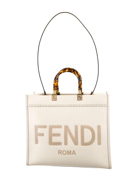 Fendi 2022 Medium Sunshine Shopper Tote Neutrals Totes Handbags