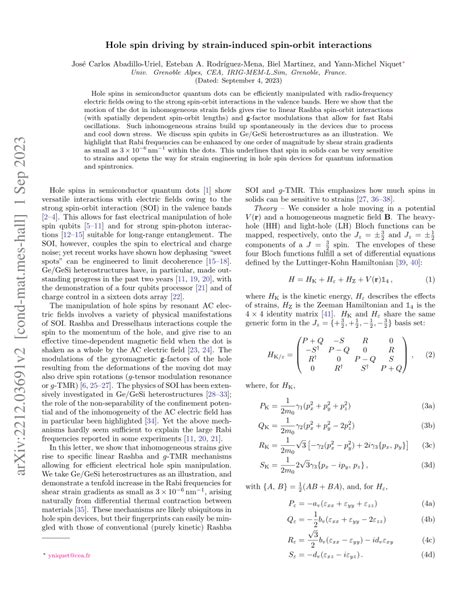 Pdf Hole Spin Driving By Strain Induced Spin Orbit Interactions