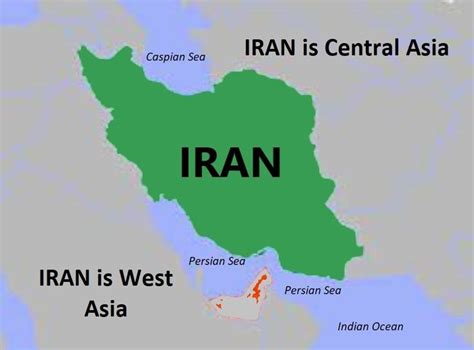 Map Of Iran Between Caspian Sea And Persian Sea Strait Of Hormuz