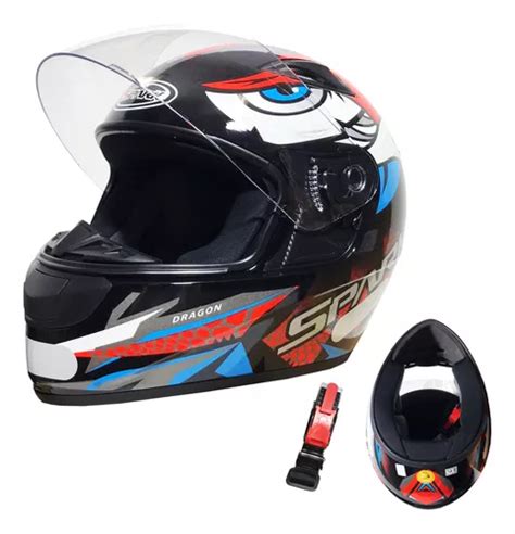 Capacete Moto Ebf Fechado Spark Jet Dragon Preto Vermelho 58 Frete Grátis