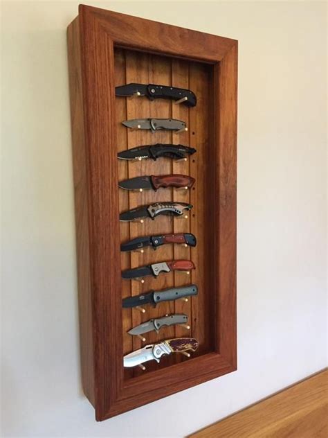 Caribbean Walnut Knife Display Case Etsy Knife Display Case