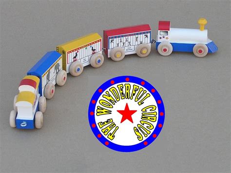 Circus Train Wooden Toy Train Set - Etsy