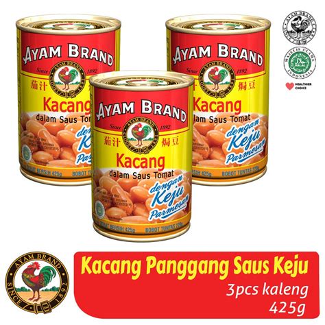 Ayam Brand Kacang Panggang Kaleng Saus Keju 3 Pcs 425gr Shopee