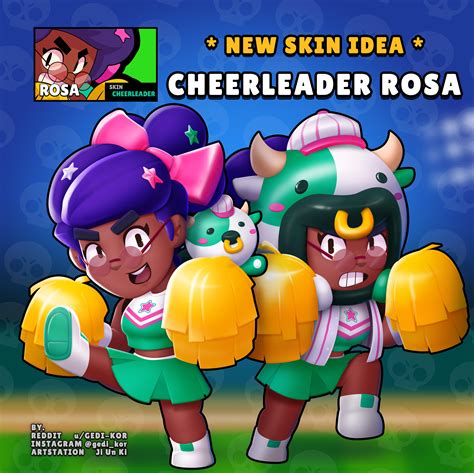 Skin Idea Cheerleader Rosa Rbrawlstars