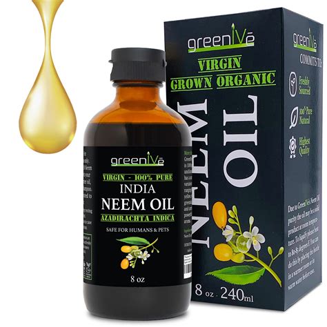 GreenIVe Organic Cold Pressed Neem Oil - 100% Pure, 8 Oz - Exclusively