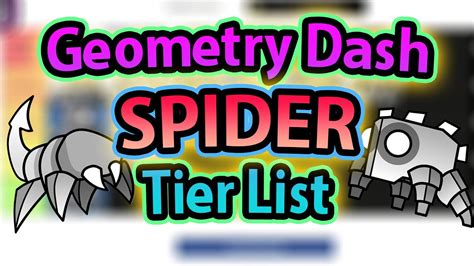 Geometry Dash Spider Tier List Gd Discussion Youtube