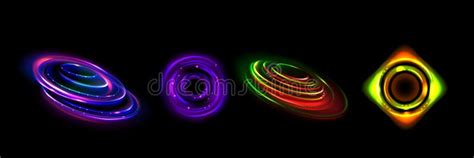 Neon Color Sphere Shields Set Stock Vector Illustration Of Element