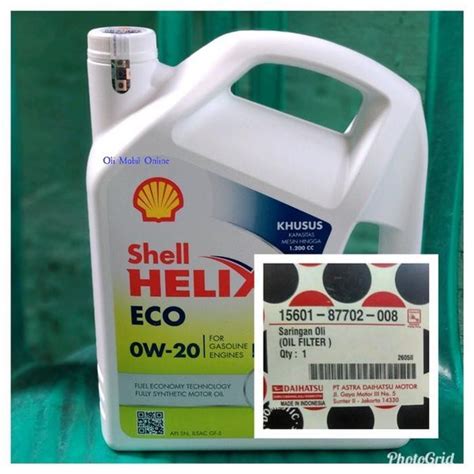 Jual Oli Mesin Shell Helix Eco W Galon Liter Dan Filter Oli Ag