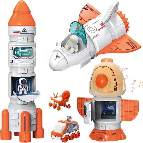 MJM Space Toy for Kids Rocket Ship Toys with Space Shuttle, Astronaut Figures, Space Rover ...