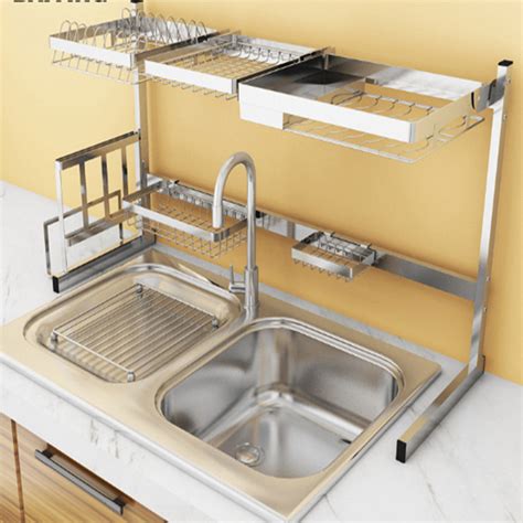 Stainless Steel Kitchen Shelf Rack Plate Dish Rack Drying Drain Storage