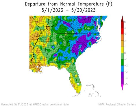 May 2023 Was Cooler Than Normal With Variable Rainfall Climate And Agriculture In The Southeast