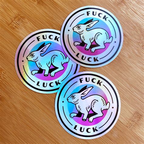Fuck Luck Sticker Vinyl Holographic Rainbow Sticker 3x3 Etsy