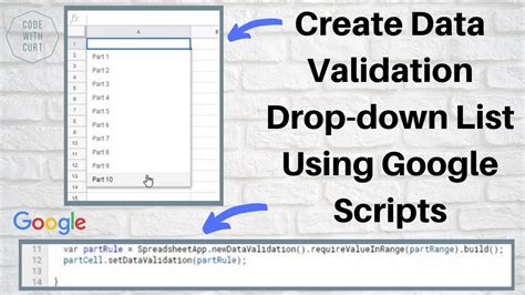 Google Script Create Data Validation On Drop Down List On Google