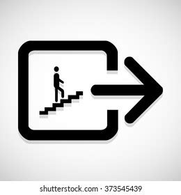 Man On Stairs Going Symbol Isolated Stock Vector Royalty Free