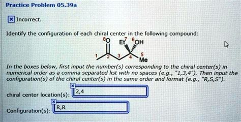 SOLVED Practice Problem 05 39a Identify The Configuration Of Each