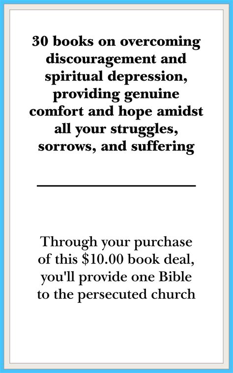 30 Books on overcoming discouragement and spiritual depression