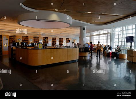 The Queens Library At Flushing Queens New York Ny Interior Stock