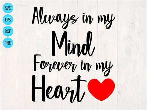 Always In My Mind Forever In My Heart SVG Is A Cute Shirt Etsy