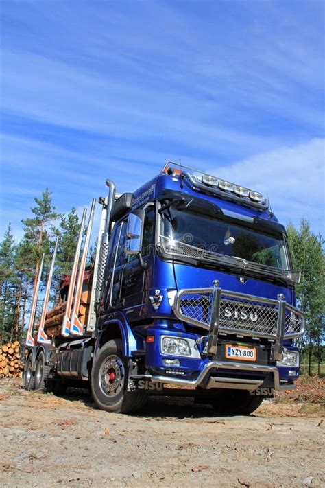 Sisu Logging Truck And Trailer Full Of Wood Editorial Photo Image Of