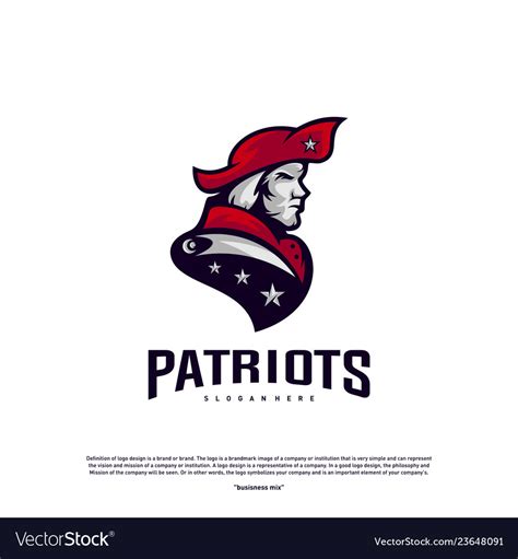 Patriots logo design head logo design Royalty Free Vector