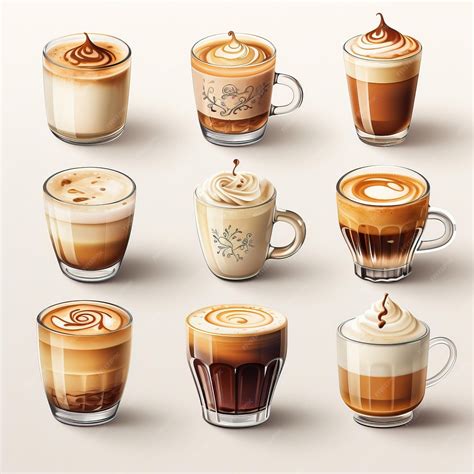 Premium Vector Realistic Vector Coffee Icons On White Background