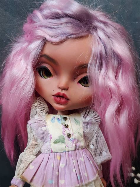 Custom Blythe Doll With Natural Pink Hair Face Sculpting Etsy