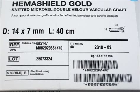 MAQUET 085147 Hemashield Gold Knitted Vascular Graft, Bifurcated 14mm ...