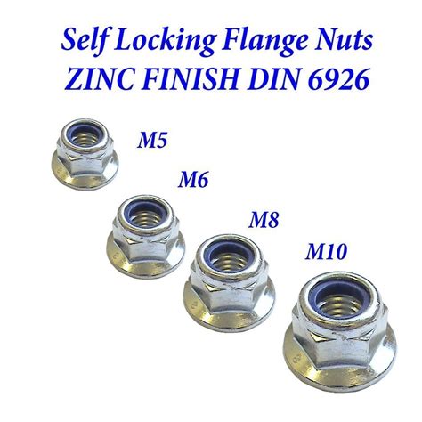 Flange Nylon Lock Nuts Zinc Plated Flanged Insert Locking Nut