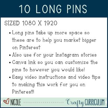 Pinterest Pin Templates For Tpt Sellers Canva Templates Set