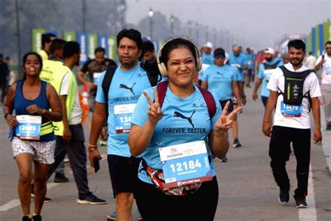 Participants During The Vedanta Delhi Half Marathon 2023 At Jawaharlal