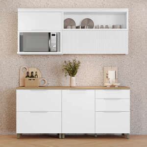 Cozinha Modular Marquesa 4 Peças Branco Em Mdf Móveis Nesher