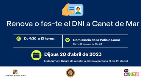 Ajuntament De Canet De Mar Nova Data Per Renovar El Teu Dni A Canet