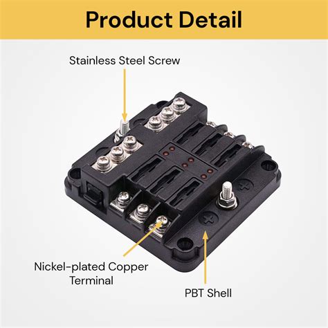 6 Way Blade Fuse Block Box Electrical Safety