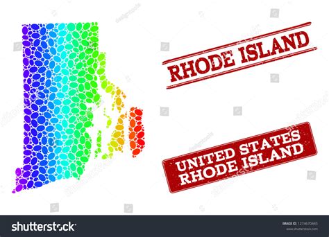 Spectrum Dotted Map Rhode Island State Stock Vector Royalty Free