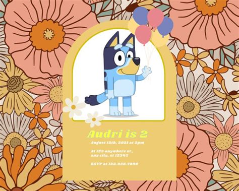 Download Bluey Theme Birthday Party Canva - Etsy