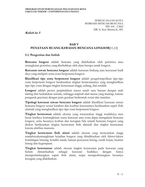 Pdf Perencanaan Kota Berbasis Mitigasi Bencana …tpl410 Weblog