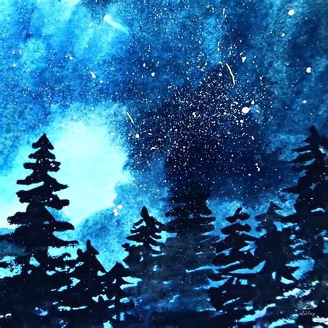 Starry Night Sky Painting Tutorial At Sasdiligenceblog Blog