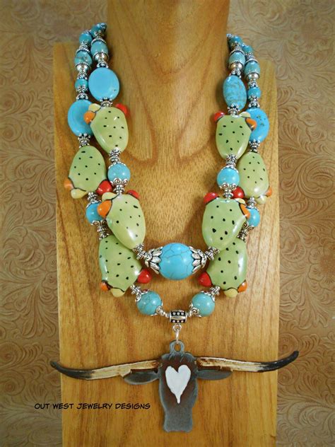 Western Cowgirl Necklace Set Chunky Nopal Prickly Pear Etsy