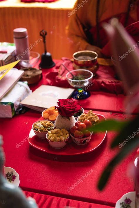 Bandung Indonesia De Enero De Las Ofrendas Como Comida Y