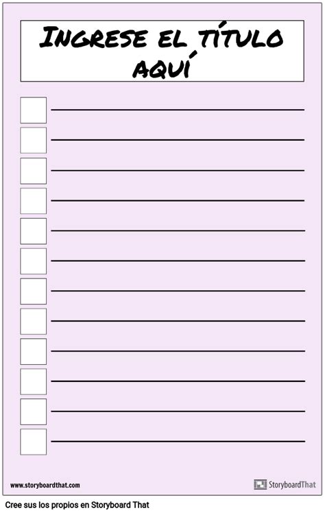 Cartel De Lista De Verificaci N B Sica Storyboard