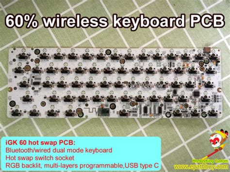 Keys Portable Wireless Bluetooth Rgb Backlit Keyboard Igk S Pcb Hot Swap Mechanical