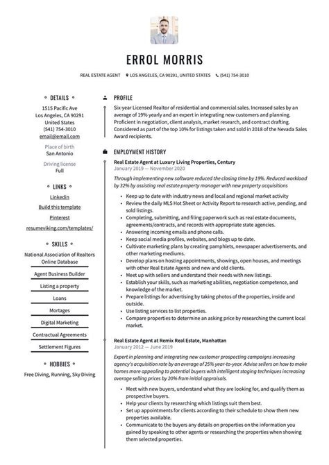 Real Estate Agent Resume Example Artofit