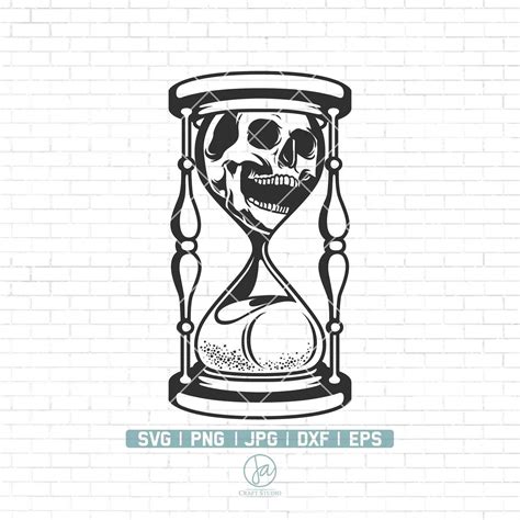 Skull Hourglass Svg Skull Svg Hourglass Svg Skull In Etsy